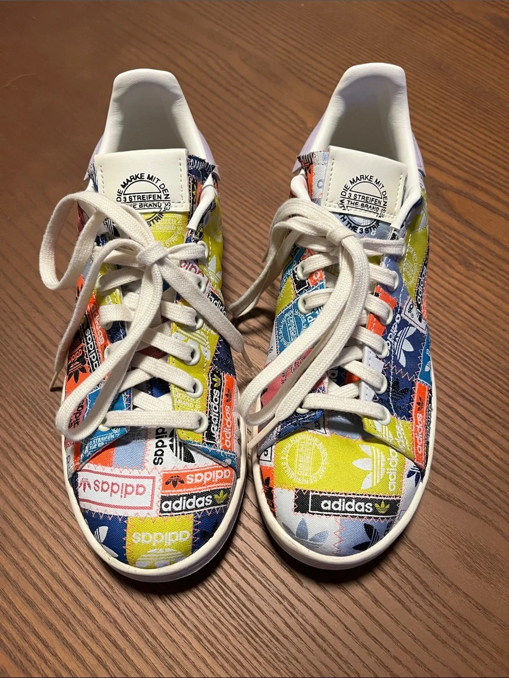 ADIDAS Stan Smith Patchwork Multi Trefoil Sneakers, Size 8.5M/7.5M (Unisex)